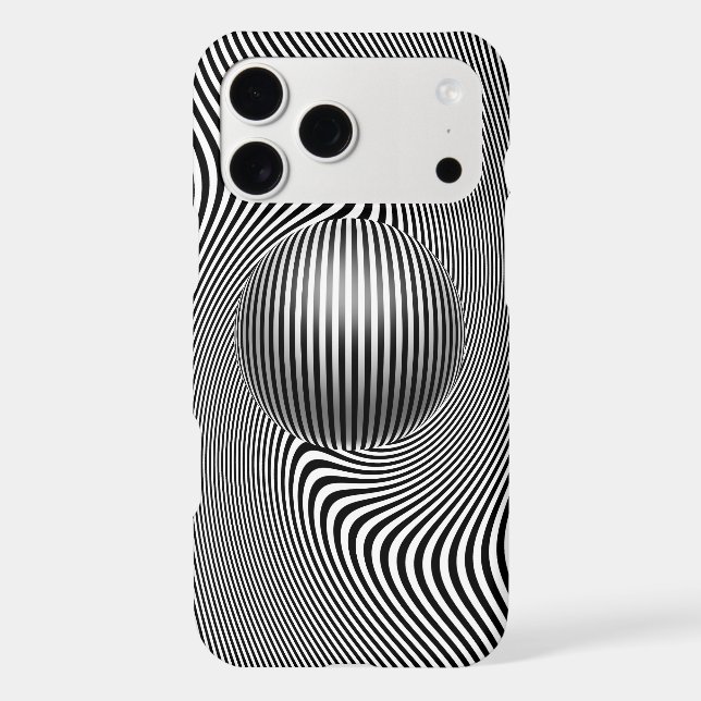iPhone XS Max geometric optical art pattern cover. (Back)