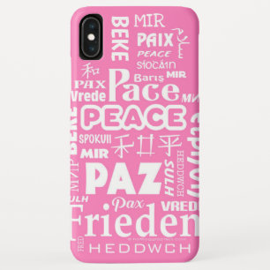 iPhone XS Max tough. Pink peace multi languages iPhone XS Max Case