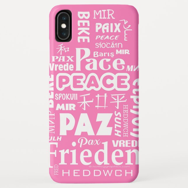 iPhone XS Max tough. Pink peace multi languages Case-Mate iPhone Case (Back)