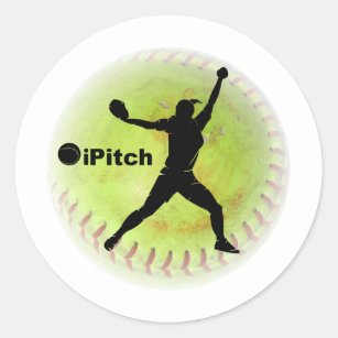 iPitch Fastpitch Softball Classic Round Sticker