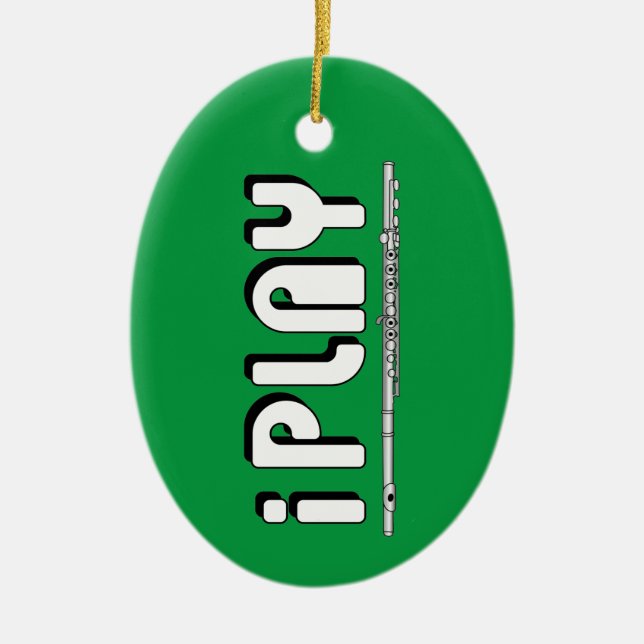 iPlay Flute Ceramic Ornament (Front)