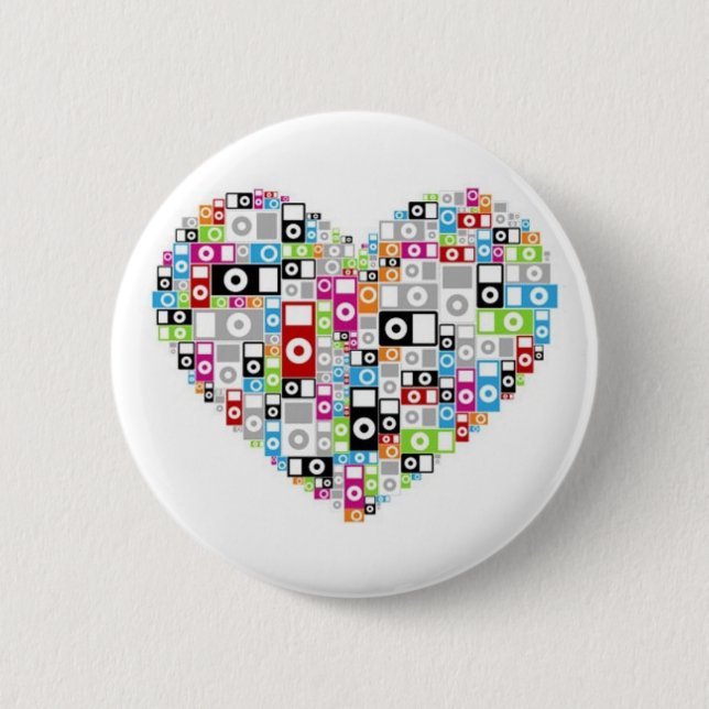 ipod heart 2 inch round button (Front)
