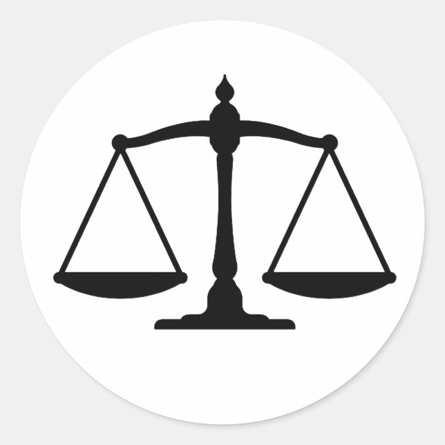Ipsa Loquitur Scales of Justice Law Classic Round Sticker (Front)