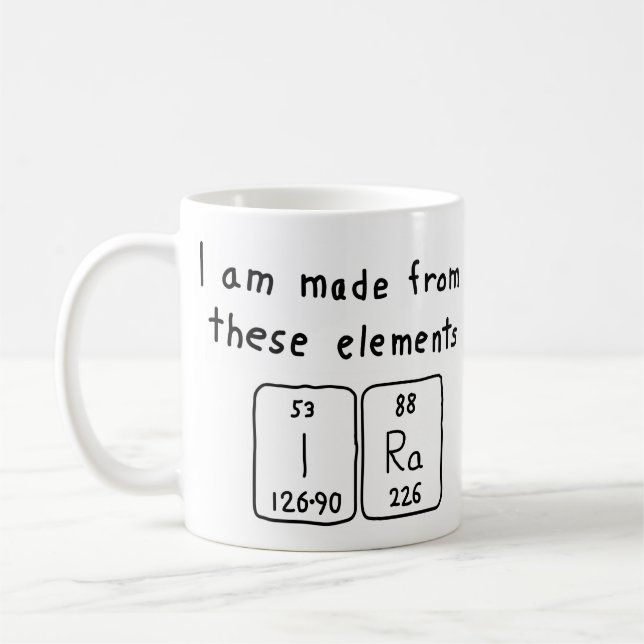 Ira periodic table name mug (Left)