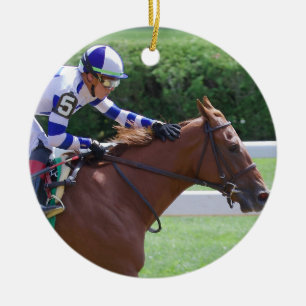 Irad Ortiz Winning with Irish Danzing Ceramic Ornament