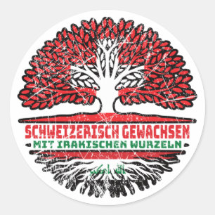 Irak Irakisch Schweiz Baum Wurzel Classic Round Sticker