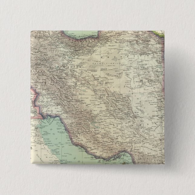 Iran 2 Inch Square Button (Front)