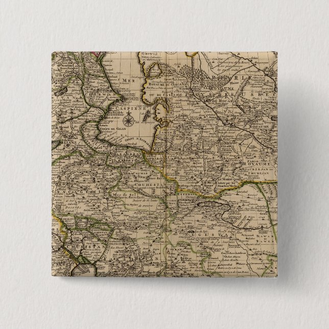 Iran and Asia 2 Inch Square Button (Front)