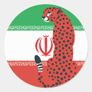 Iran Cheetah Iranian National Animal Flag Classic Round Sticker