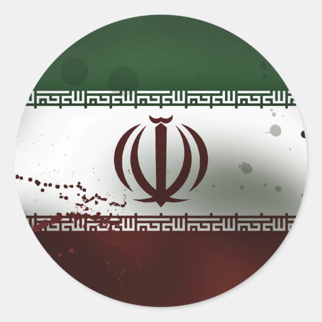 iran classic round sticker (Front)