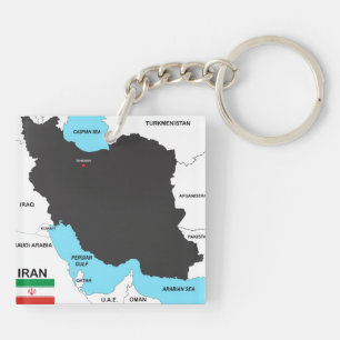 iran country map flag keychain