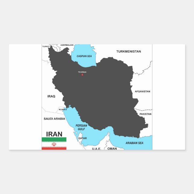 iran country map flag sticker (Front)