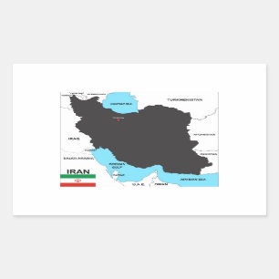 iran country map flag sticker