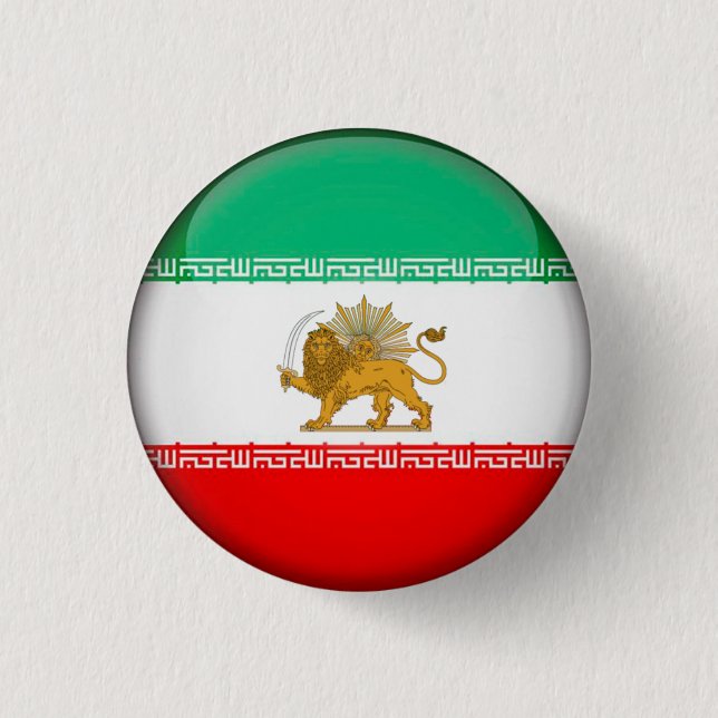 Iran Flag  1 Inch Round Button (Front)