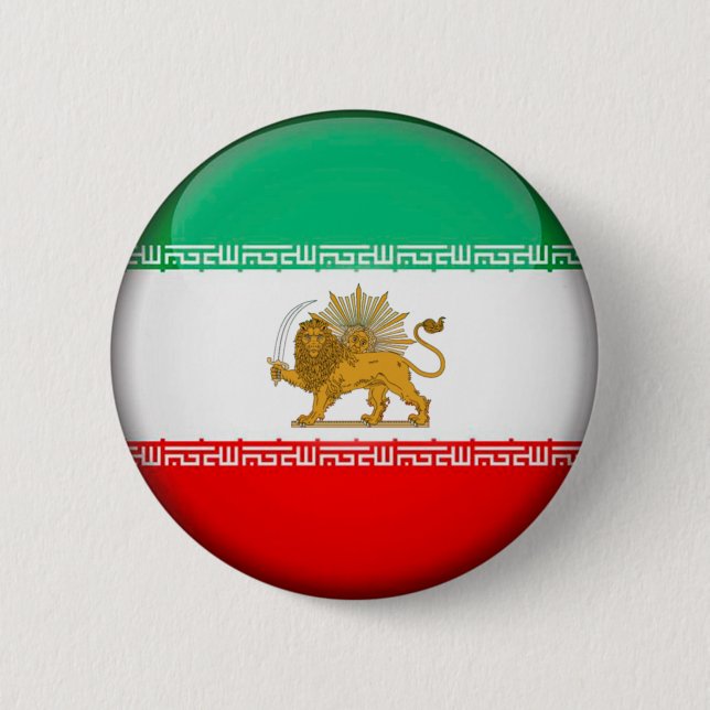 Iran Flag  2 Inch Round Button (Front)