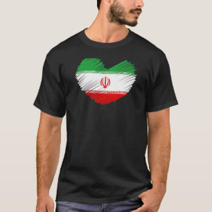 Iran Flag American Iranian Symbols Merchandise Hea T-Shirt