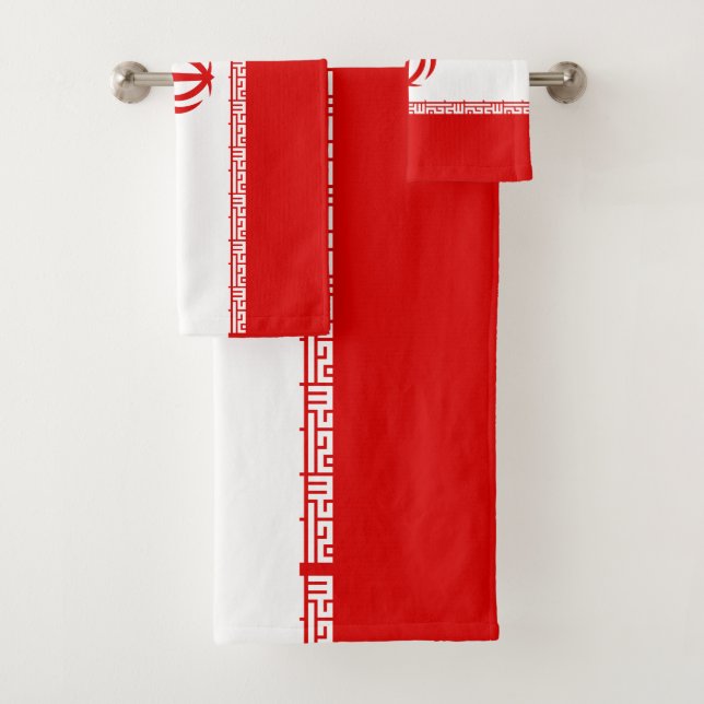 Iran Flag Bath Towel Set (Insitu)