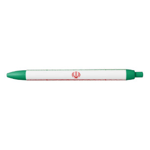 Iran Flag Black Ink Pen