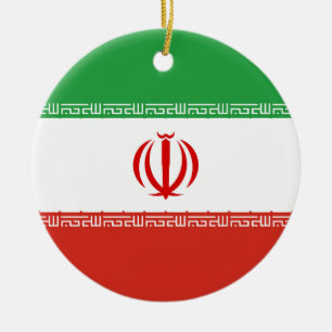 Iran flag ceramic ornament