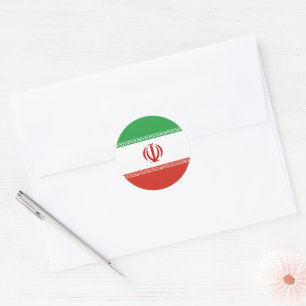 Iran flag classic round sticker