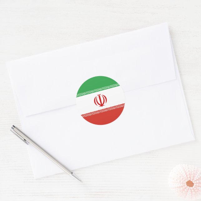 Iran flag classic round sticker (Envelope)