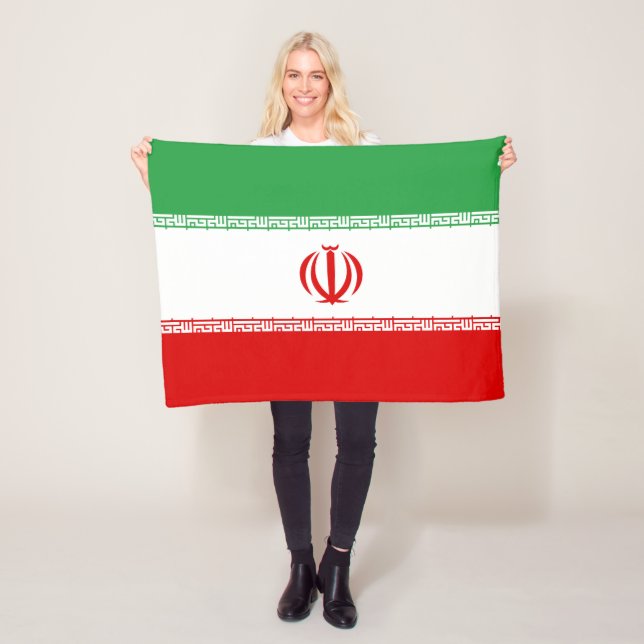 Iran Flag Fleece Blanket (In Situ)