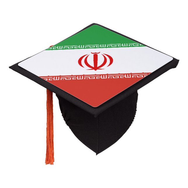 Iran flag graduation cap topper (Angled)