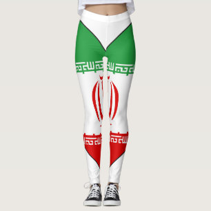 Iran Flag Heart Leggings