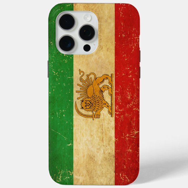 Iran Flag Lion And Sun Shah of Iran Flag Case-Mate iPhone Case (Back)