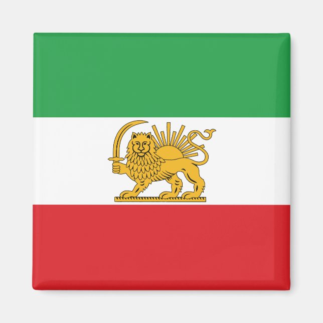 Iran Flag Lion And Sun Shah of Iran Flag Magnet (Front)