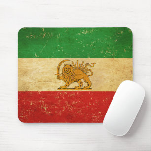 Iran Flag Lion And Sun Shah of Iran Flag Mouse Pad