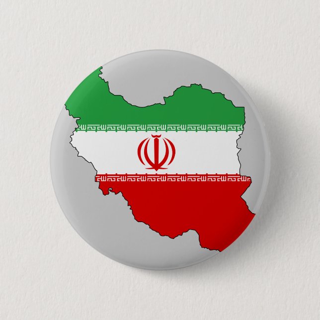 Iran flag map 2 inch round button (Front)