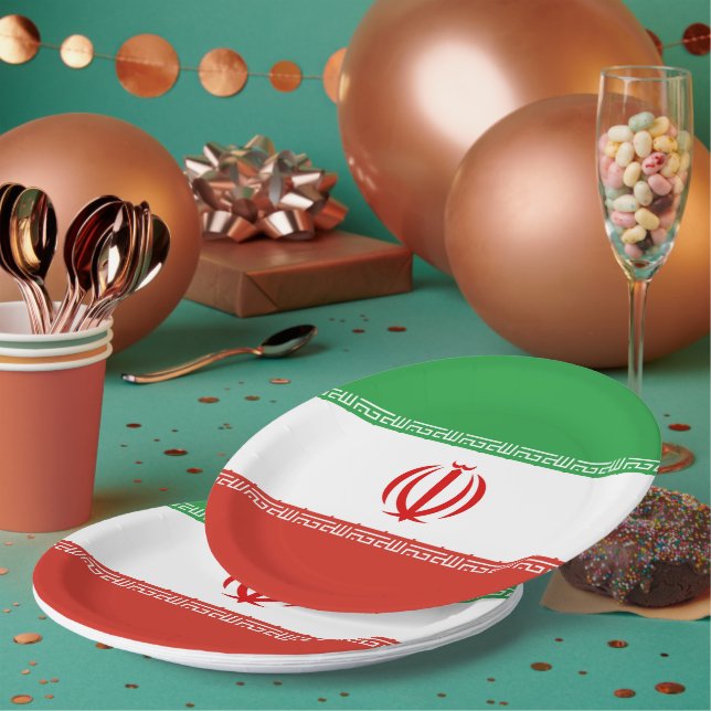 Iran flag paper plate (Multi)