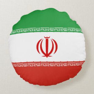 Iran flag round pillow
