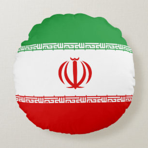 Iran Flag Round Pillow