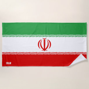 Iran Flag Splendid Patriotic Beach Towel