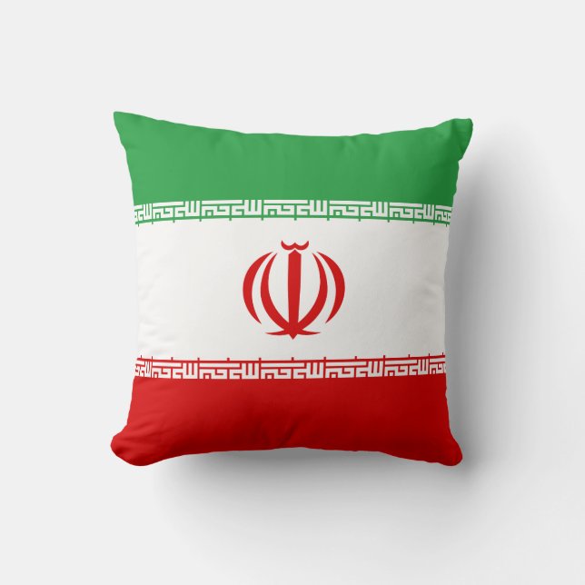 Iran Flag Throw Pillow (Front)