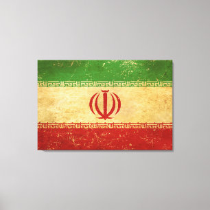Iran Flag Vintage Design Canvas Print