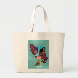 Iran illustrated travel poster print large tote bag