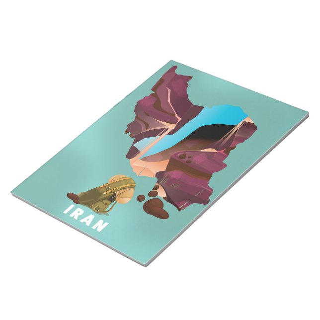 Iran illustrated travel poster print notepad (Angled)