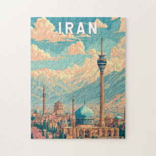 Iran Illustration Travel Art Vintage Jigsaw Puzzle