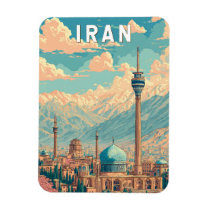 Iran Illustration Travel Art Vintage Magnet