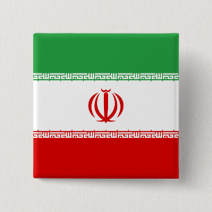 Iran (Iranian) Flag 2 Inch Square Button