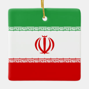 Iran (Iranian) Flag Ceramic Ornament