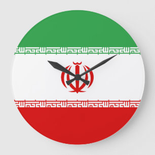 Iran (Iranian) Flag Large Clock