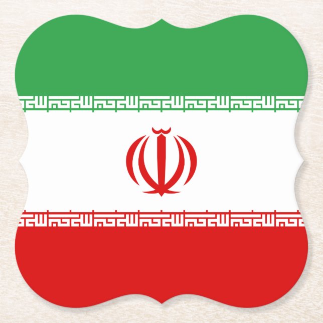 Iran (Iranian) Flag Paper Coaster (Front)
