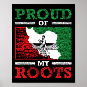 Iran Iranian Persian Irani Flag Iran Roots Farsi I Poster