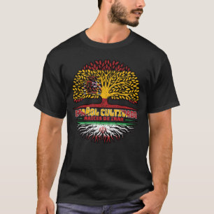 Iran Iranian Spain Spanish Tree Roots Flag T-Shirt