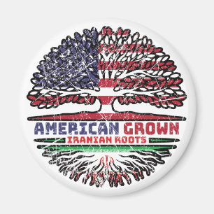 Iran Iranian US American USA United States Tree Magnet