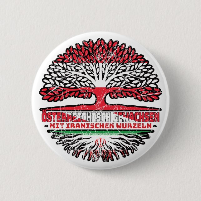 Iran Iranisch Österreichisch Österreich Baum 2 Inch Round Button (Front)